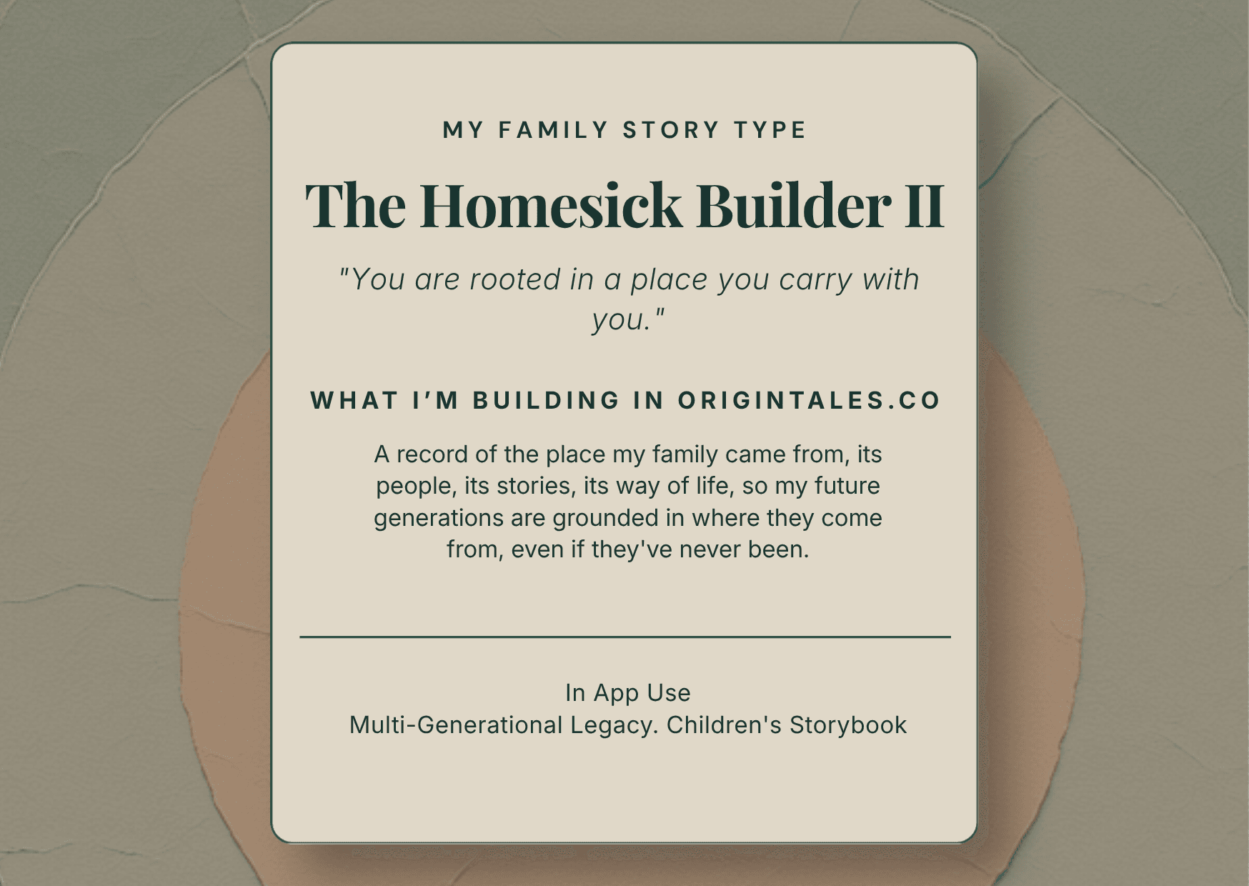 The Homesick Builder — Place
